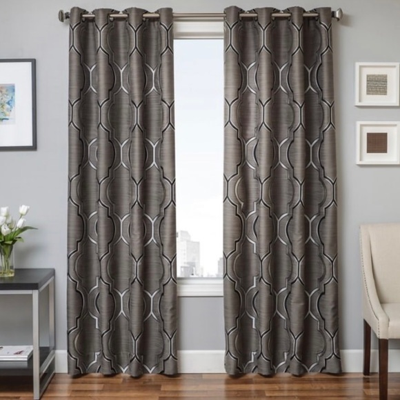 Softline Trenton Grommet Top Curtain Panel Pair 55x96 Color: Platinum - Picture 1 of 5
